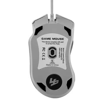 5D 250-4000 DPI 5V 100mA 4 Tlačidlá LED Portu USB Rozhranie Káblové Optical Gaming Mouse Black White Orange