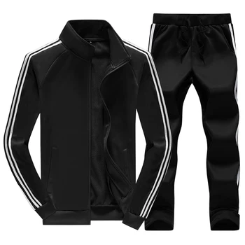 Jar 2021 pánske oblek s dlhým rukávom s kapucňou + jogging nohavice 2 kus, športové pánske oblek mužov bežné bunda