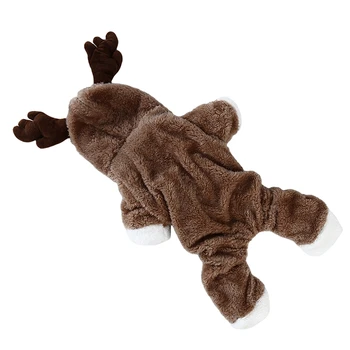 Psa Zimné Kabáty S Kapucňou, Oblečenie Zimné Oblečenie Pre Psy, Roztomilý Elk Pet Kostým Pre Malých Psov Vianočné Dekorácie Oblečenie