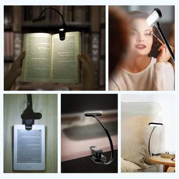 LED Kniha Svetlá, Nabíjateľná Klip Na Svetlo, 3 Svetelné Režimy, 9 Led diód, Ochrana Očí Lampa na Čítanie, až 40 Hodín Čítania - Za