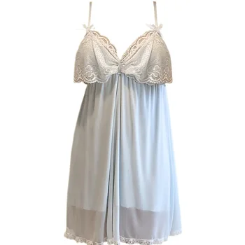 Dámske Spodné Prádlo Nightgown Žena Lete Roku 2020 Čipky Sleepwear Backless Nočná Košeľa Sleepshirts Sexy Spánku Oblečenie Lolita Sleepdress