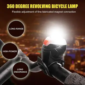 Nabíjanie pomocou pripojenia USB Bicyklov Svetla vstavaná Nabíjateľná batéria USB LED Svetlo na Bicykel Baterka S Mount Cyklistické Doplnky