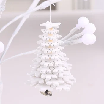 Vianočný Stromček, Ozdoby, drevené DIY 3D Snowflake Star Prívesky S Závesné Lano Pre Xmas Party Dekorácie Prívesky