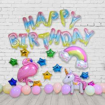 YATUYT Happy Birthday balloon air Písmená Alphabe Striebro Zlato fóliové balóniky 14inch Dekorácie Deti toya globos balón