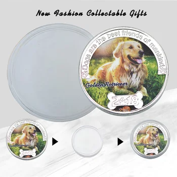 10Pcs domáce Zvieratá, Pes Strieborné Mince Zberateľské Mince s Držiteľa Zvierat Obojstranný Výzvou Mince Vtipný Darček