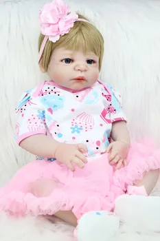 55 cm Full Silikónové Telo Reborn Baby Doll Hračka Realisticky Novorodenca Princezná Dievčatá, Deti Doll Móda Narodeninové Darčeky Xmas Súčasnosti Kúpeľ