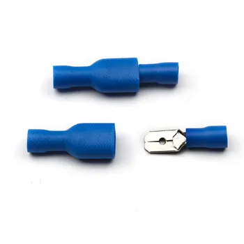 100ks/set FDFD2-250 MDD2-250 Modrá Žena + Muž Rýľ Izolované Elektrické Krimpovacie Terminálu Konektorov Zapojenie Kábla Zapojte