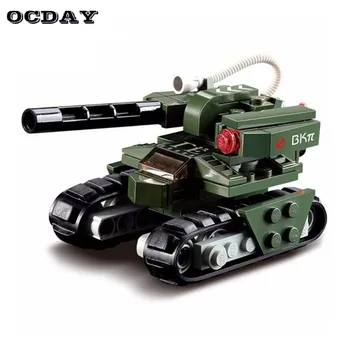 OCDAY 103pcs/súbor Stavebných Blokov Kladivo Nádrž Red Alert 3 Vojenského Tanku Popredných Tehly Model Hračky Pre Deti Darček Nádrž Nastaviť