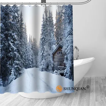 ShunQian Vlastné Snehu Textílie Hot Predaj Moderný Sprchový Záves Kúpeľňa 3D Vodotesné 12 Háčiky Pre Kúpeľňa Vysokej Kvality