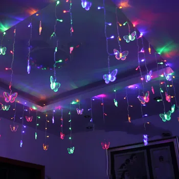 3,5 m 110V Motýľ Svetelný Panel LED Holiday Záves Svetlo Vianočné Svadobné Party Svetlo Domáce Dekorácie String Svetlo