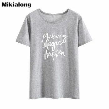 MIkialong Čo Sa Stalo Zábavné Tričká Ženy Vrchol Leta 2018 Základné Printed Tee Tričko Femme Black Biele Bavlnené Tričko Ženy