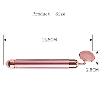 24k Gold Energie Krásy Bar Rose Quartz Tváre Jade Valček Elektrické Vibračné Masér Pre dvojitá Brada Znížiť Face Lifting