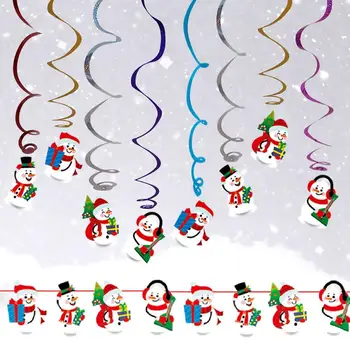 HUIRAN Vianočná Vločka Santa Claus Špirála Visí Vlajka Veselé Vianočné Dekorácie pre Domov 2020 Vianoce Dekor Nový Rok