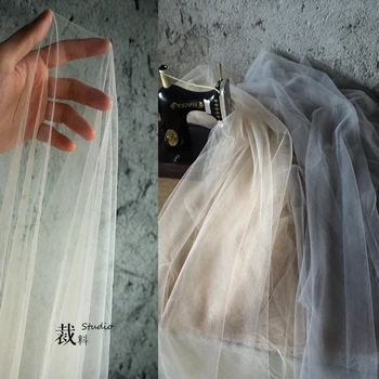 Lotus root prášok transparentné elastické, mäkké textílie, čipky tutu sukne svadobné dizajnér tkaniny pre patchwork