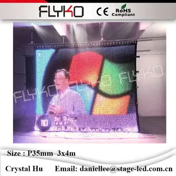 Hot predaj 2019 skladacia ohňovzdorné led video handričkou TV show P35mm 3x4m PC controller