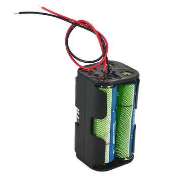 Kvalitný Držiak Batérie 1,5 V na 4 x AA Batérie Čierny Plast Úložný Box Prípade Duálne Vrstvy S Drôtom Viesť
