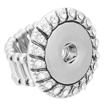 Vysoká Kvalita Crystal Elastické Nastaviteľné poistný Krúžok Modul Tlačidlo Krúžkami Na Prichytenie Šperky Nosenie 18 mm Modul Tlačidiel Ženy Tlačidlo Šperky