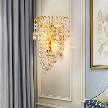 Nový Luxusný Crystal Led Nástenné Svietidlo Spálňa Posteli Kúpeľňa Zrkadlo Svetlo Moderný Jednoduchý Chodby, Tv Joj Nástenné Svietidlo