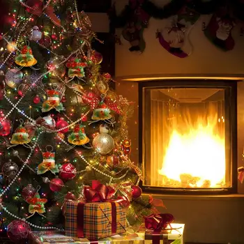 Vianočné Vytlačené Vrecoviny Prívesok Vianočné Ponožky Pentagram Bell Vianočný Strom Dekorácie Prívesok Prívesok Vianoce