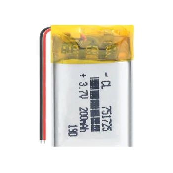 3/4/8pcs Lítium-Polymérová Batéria 3,7 V 200mAh 751725 Li-Po Li ion Nabíjateľná Lipo Článkov pre DVR GPS, MP3, MP4 Bluetooth Headset