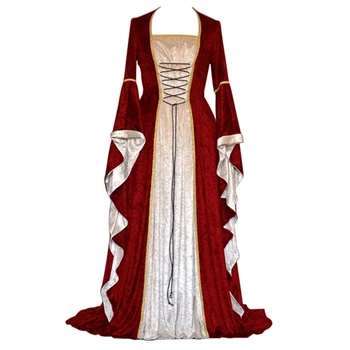 Nové Stredoveké Šaty Halloween Kostýmy pre Ženy Cosplay Palác Ušľachtilý Dlhé Rúcha Dávnych Bell Rukáv Kostým Princezná Šaty
