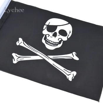 5 Ks/Veľa Lebky a Kríž skríženými hnátmi Jolly Roger Piráti Strane Vlajky 21x14cm DIY Vlajky Party Dekorácie Dodávky