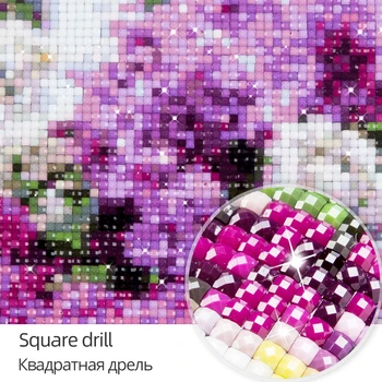 5D DIY Diamond Maľovanie Kvetov Krajiny Diamond Mozaiky Úplné Zobrazenie Námestie Crystal Výšivky Scénické Kamienkami Obrázky