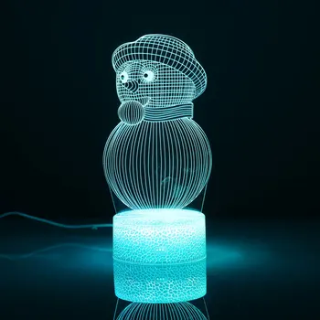 3D Ilúziu Lampa 7 Farieb Zmena Snehuliak Lampa S Smart Touch A Diaľkové Ovládanie 3D Nočné Svetlo Pre Chlapcov, Dievčatá Spálňa Decor