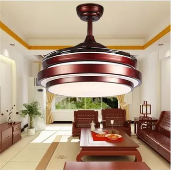 Stropné ventilátory lampa 42 palcov 108 cm LED obývacia izba stropné svietidlo 85-265V hnedé Stmievanie diaľkové ovládanie zdarma nakupovanie stropný ventilátor