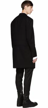 S-6XL!!! 2018 Originálne pánske jesenné zimné vlnené kabát voľné šitie zips dizajn, jednoduché ležérny štýl dlhý oblek
