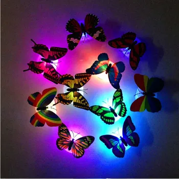 Farebné Meniace Motýľ LED Nočné Svetlo Lampy Domova Izba Strany Stôl, Stenu Decor