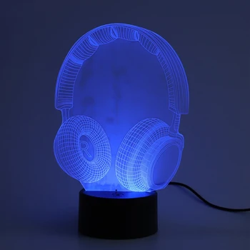 Farebné tlačidla 3D Lampa Ilúzie Led Nočné Svetlo USB Stolové Svietidlo pre Deti, Baby, Deti Darček Posteli Spálňa Slúchadlá 3D Lampa