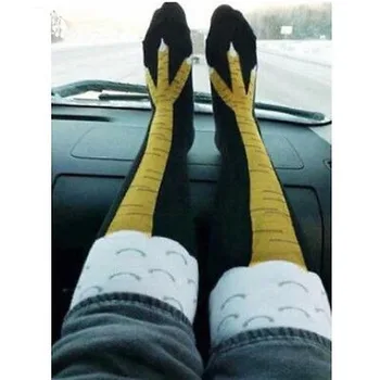 3D Zábavné Kuracie Zimné Jeseň dámske Ponožky Stehná Vysoké Ponožky 3D animovaný Ainimals Roztomilý Zábavné Tenké Prst Nohy Kreatívne Dámy Ponožky