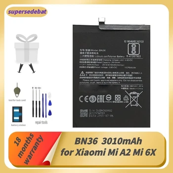 Supersedebat BN36 Batérie pre Xiao Mi A2 MiA2 Mi 6X Mi6X Batérie pre Smartphone Bateria pre Mi A2 /6x Batterie Repair Tool