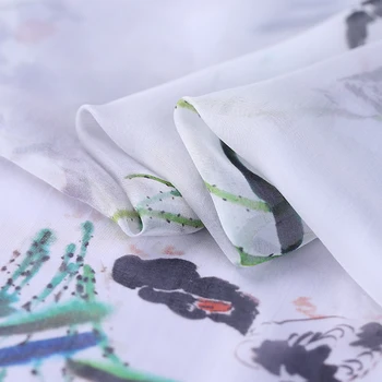 Digitálne tlačené hodvábny šifón textílie mäkké priehľadné šaty hodvábna tkanina opaľovací krém oblečenie ručné DIY textílie hodvábnej látky