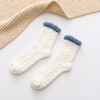 DONG AI 7 Párov Fuzzy Teplé Papuče Ponožky Žien Super Soft Mikrovlákno Útulný Spacie Ponožky Zimné Mäkké Coral fleece Sox