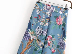 Módne Oblečenie pre Ženy 2020 Jar Leto Nový High-v strede zúžený Kvety a Vtáky Vytlačené Žien Voľné Nohavice ping