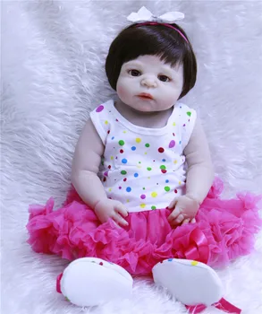 57CM novorodenca bebe reborn bábiky baby dievča bábiku bielej pokožky celého tela silikónové boneca reborn Vaňa hračka lol bábiky Vianoce Gfit