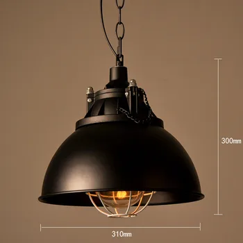 Vintage Kovaného Železa Veko Prívesok Svetlá Čierna Priemyselné Strop Prívesok Lampy Loft Svietidlo Pre Reštaurácia Kuchyňa