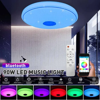 Moderné LED Stropné Svietidlá 90W APLIKÁCIU Bluetooth Hudby Svetlo Domov Spálňa Bod Hviezdy Štýl Lampy Smart Stropné Svietidlo 110V/220V