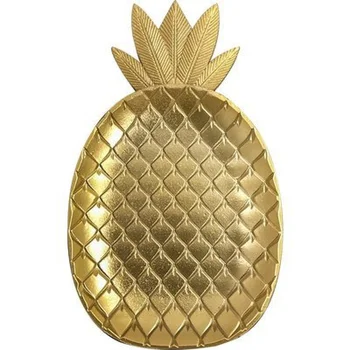 Dekoratívne Vaničky Zlatý Ananás Listový Tvar Zlatý Ananás Šperky Palety Ovocia Občerstvenie, Jedlo, Dezert Vône Domova Misy StorageWF