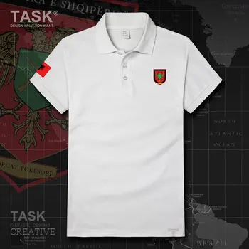 Armáda Albánska Republika ALB-albánsky Krátky rukáv krajiny Taktických Vojenských polo tričko Módnych Značiek Slim Fit Priedušná Topy