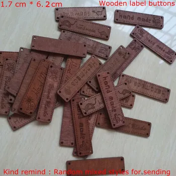 Náhodne zmiešané 50pcs Retro drevené oblečenie ručné označenie botones de madera