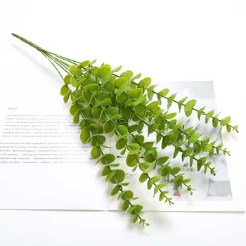 Umelé Zelená Simulácia Listy Eukalyptu Pobočky Umelé Kvety, Svadobné Fotografovanie Rekvizity Domáce Dekorácie