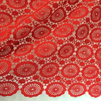 2Yards/veľa kvalitných nigérijský Červené svadobné afriky čipky textílie Rozpustné vo Vode Čipky guipure kábel čipky textílie pre svadobné party