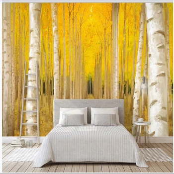 Krásne scenérie, tapety, zlatožlté lesa tapety moderný minimalistický olejomaľba pozadí na stenu