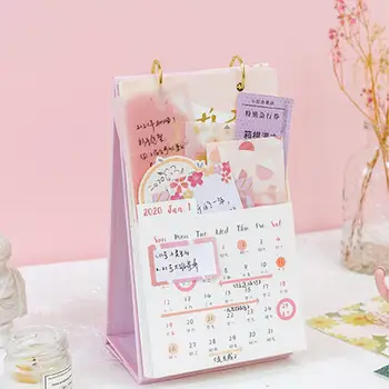 Čerstvé 2020 Stolový Kalendár Skladacia Ploche Flip Kalendár Domov Pripomienka Kalendára Perpetual Calendar Hobby Ručné Memo Pad