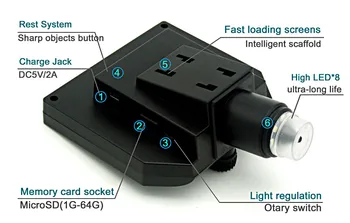 PHONEFIX G600 600 x 4.3 palcový Digitálny Elektronický Mikroskop Pre iPhone Opravy Telefónu PCB Dosky Opravu 8 LED Endoskopu Magnifyer
