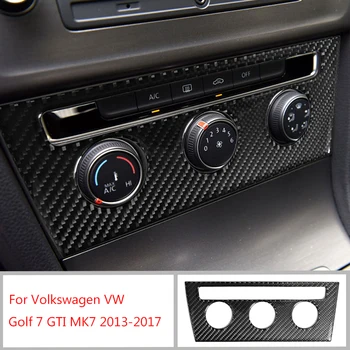 Skutočné Uhlíkových Vlákien Centrálneho AC Spínač Výbava Kryt pre VW Golf VII roky 2013-2017 Auto Príslušenstvo dizajn Interiéru Dekorácie