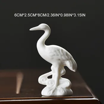 Čínsky Moderná Keramika Biely Žeriav Ploche Ornament Tvorivé Zvierat Socha Veranda, Obývacia Izba Dekorácie Garden Bonsai Remeslá